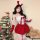 Sexy velvet christmas costume for women - red holiday lingerie set with dreamy new year role play outfit