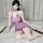 Sexy vintage butterfly floral sheer cheongsam set - lace-up bodycon sleepwear outfit