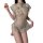 Sexy vintage cheongsam lingerie - sheer retro silk sleepwear with embroidery & high slit