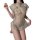 Sexy vintage cheongsam lingerie set - sheer retro silk-feel floral embroidered high-slit sleepwear with stand-up collar