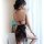 Sexy vintage split cheongsam lingerie set - lace trim sheer sleepwear, no-remove design for bold elegance