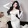 Elegant white sheer cheongsam lingerie with high waist and split design, perfect for nightclub or boudoir outfits. no-remove ...