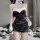 Sexy womens chinese-inspired lingerie set - flirty qipao-style tight sleepwear, plus size pure & tempting outfit