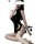 Elegant black qipao with gold bird design, high-slit sleepwear for adults, flirty nightwear.