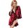 Sexy womens summer lace-trim sheer robe set – elegant lingerie sleepwear for women, featuring a luxurious red satin robe with...
