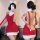 Sexy new year christmas costume lingerie velvet nightgown role play outfit set featuring festive red and white design with bu...