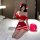 Sexy new year lingerie set - christmas-themed red outfit with festive bow details, perfect for holiday sleepwear.