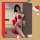 Sexy new year themed lingerie set - three-piece holiday costume with open-crotch design for playful outfit inspiration