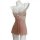 Sheer lace sleepwear set in soft pink, featuring delicate floral embroidery and flowing mesh for a romantic, seductive bedtim...