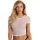 Sheer mesh crop top with short sleeves, tight fit, and white trim. sexy office-chic blouse for women, perfect as seductive lo...