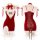 Sexy christmas costume featuring a red reindeer-themed lingerie set with lace-up back and fluffy white accents. perfect for f...
