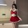 Sexy christmas-themed lingerie set featuring red and white colors with cherries, perfect for festive role play outfits.