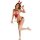 Sexy red santa-themed lingerie set featuring reindeer antlers, fluffy fur trimmings, and fishnet stockings, perfect for festi...