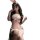 Woman wearing shuyao seductive lingerie set - modest bunny girl sleepwear costume with fishnet stockings and bunny ears.