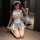 Sexy maid cosplay costume featuring cute anime-style design with lace headband and apron, perfect for roleplay and fun.