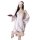 A woman wears a silk-inspired sleep dress featuring a built-in padded strap and backless design, holding strawberries while p...
