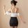 Silk-look lace sheer secretary outfit featuring a seductive hollow-out sleep dress with ruffled hem and teasing cutouts, perf...