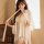 Elegant white silk satin set featuring lace detailing, perfect for summer comfort and elegance. includes matching slip dress ...