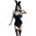 Sexy lace velvet bunny sleepwear set featuring push-up design, romantic nightwear with bunny ears and thigh-high stockings.
