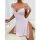 A woman models a high-slit lingerie set featuring a lace-trimmed cami and sleep skirt, perfect for casual home wear.