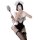 A woman poses in a black maid costume set featuring lace details, holding a feather duster while taking a selfie. includes sl...