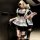 Two women in black and white maid outfits with lace details, posing back-to-back. soft anime lolita maid outfit by qing rumai...