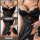 Solid Color Sexy Women's Lace Trim Sleep Dress with Adjustable Straps & Heart Clasp - Product Image