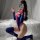 Woman in spider-man cosplay bodysuit, sexy tight-fit role play costume with open-crotch design, anime-inspired lingerie.