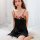 Spring blossom embroidered satin sleep dress - sexy silk-look loungewear for women, one-piece pajama set with floral appliqué...