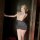 Starry night seductive lingerie set featuring a sheer lace bodice, black bodycon skirt, and elegant stockings, perfect for a ...