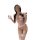 Striped sexy lingerie set for women featuring an open-crotch bra and sheer stockings, perfect for bedroom seduction outfits.