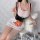 Stylish leather waist cincher belt paired with a revealing sports-themed dress, perfect for enhancing figure and adding a tou...
