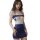 A stylish female police instructor uniform set featuring a seductive design with a deep-cut top and fitted skirt, perfect for...