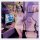 Woman in sultry lace cheongsam sleepwear set posing with fan in gaming room, featuring open-side backless design.