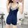 Summer embroidered lace womens silk-look cami shorts two-piece sleepwear set for home & lounging