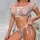 Summer Off-Shoulder Lace Sleepwear Set for Women – Floral Mesh Bralette & Matching Bottoms with Adjustable Ties - Product Image