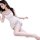 Woman wearing suoqing purple floral lace chemise, a sexy sheer sleepwear nightgown with delicate lace trim and floral pattern...