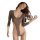 Suoqing sexy ice silk bodysuit featuring open-crotch design, sheer cutouts, and uniform style for elegant allure.