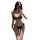 Woman modeling black lace bra and panty set with bows, sheer panels, and adjustable straps. suoqing sexy lace lingerie for wo...