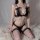 Suoqing sexy lace lingerie set with pearl-embellished push-up bra and thong, designed for small busts.