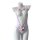 White suoqing sexy lingerie bodysuit with sheer mesh cut-outs, open back and crotch, high-stretch swimwear style outfit on ma...