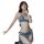 Woman modeling suoqing sexy lingerie jeans shorts, a no-remove passion outfit for bedroom play and roleplay.