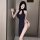 Suoqing sexy high-slit cheongsam nightgown - seductive role play lingerie dress for women, elegant design with deep cutout an...