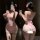 Sexy kimono-style lingerie set featuring a tight crop top with lace detailing and ultra-short skirt with a bow, perfect for i...