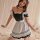A woman wearing a sweet honey cosplay maid dress, featuring a cute japanese lolita design with a large size servant skirt out...