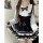 Sweet lace doll collar bow dress featuring american preppy style with a-line skirt, waist cinching, and ruffled details for s...