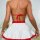 Sexy sweet nurse role play lingerie set featuring a white skirt with red lace trim and matching red bralette, perfect for adu...