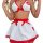 Sexy sweet nurse role play lingerie set featuring a white bra with red accents and matching skirt, perfect for adult play cos...
