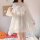 Sweet palace style lace sleepwear set for women – loose korean-inspired summer cami dress with matching shorts, featuring del...