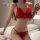 Sweet sheer lace teddy set - red velvet naughty & nice new year lingerie outfit with ties